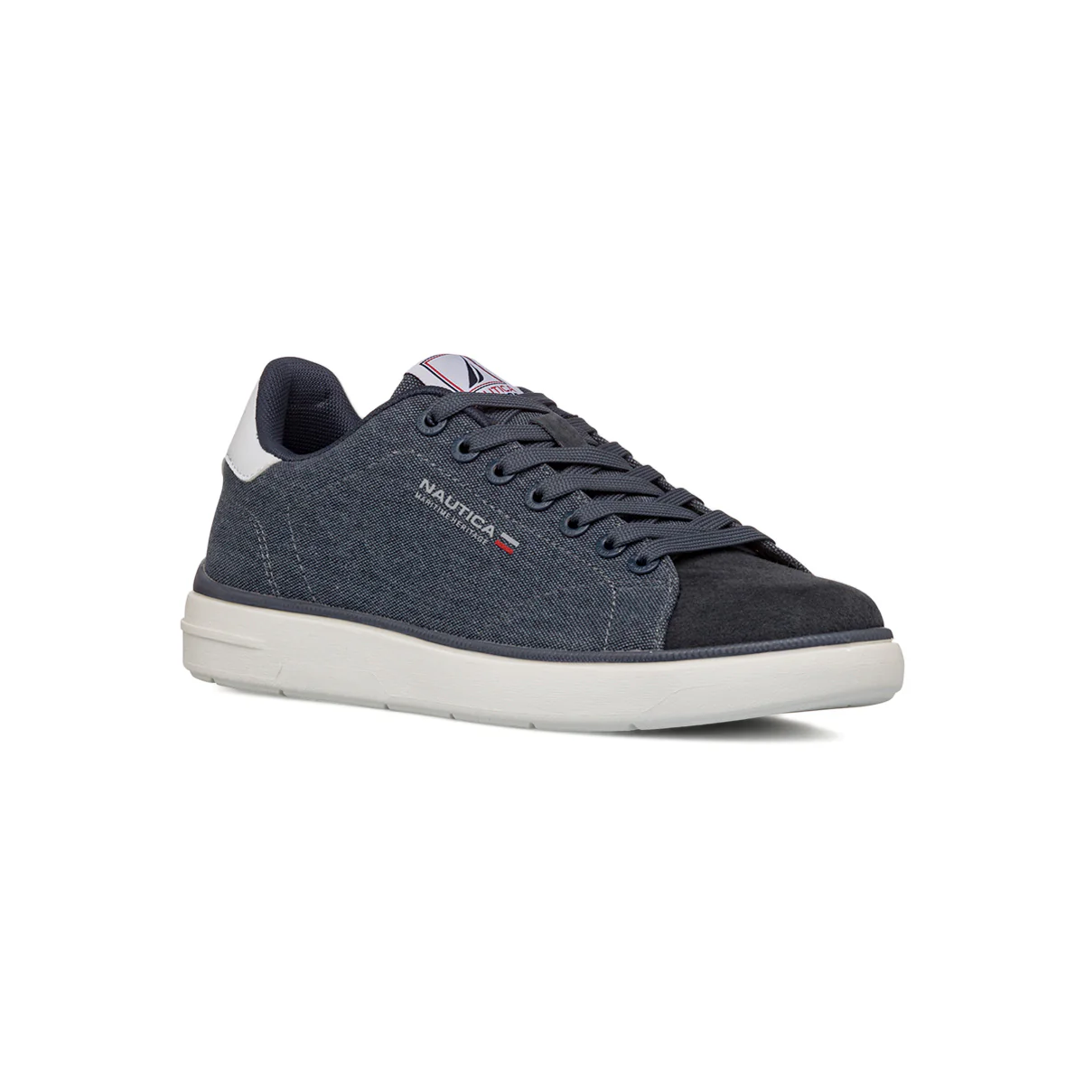 Sneakers in tessuto effetto jeans da Uomo con logo Nautica - Image 2
