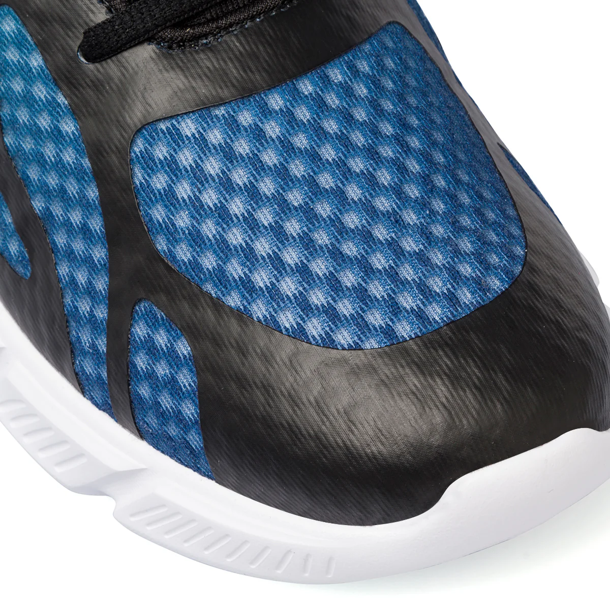 Sneakers in tessuto mesh blu e gialle da uomo con dettagli neri P Go - Image 4