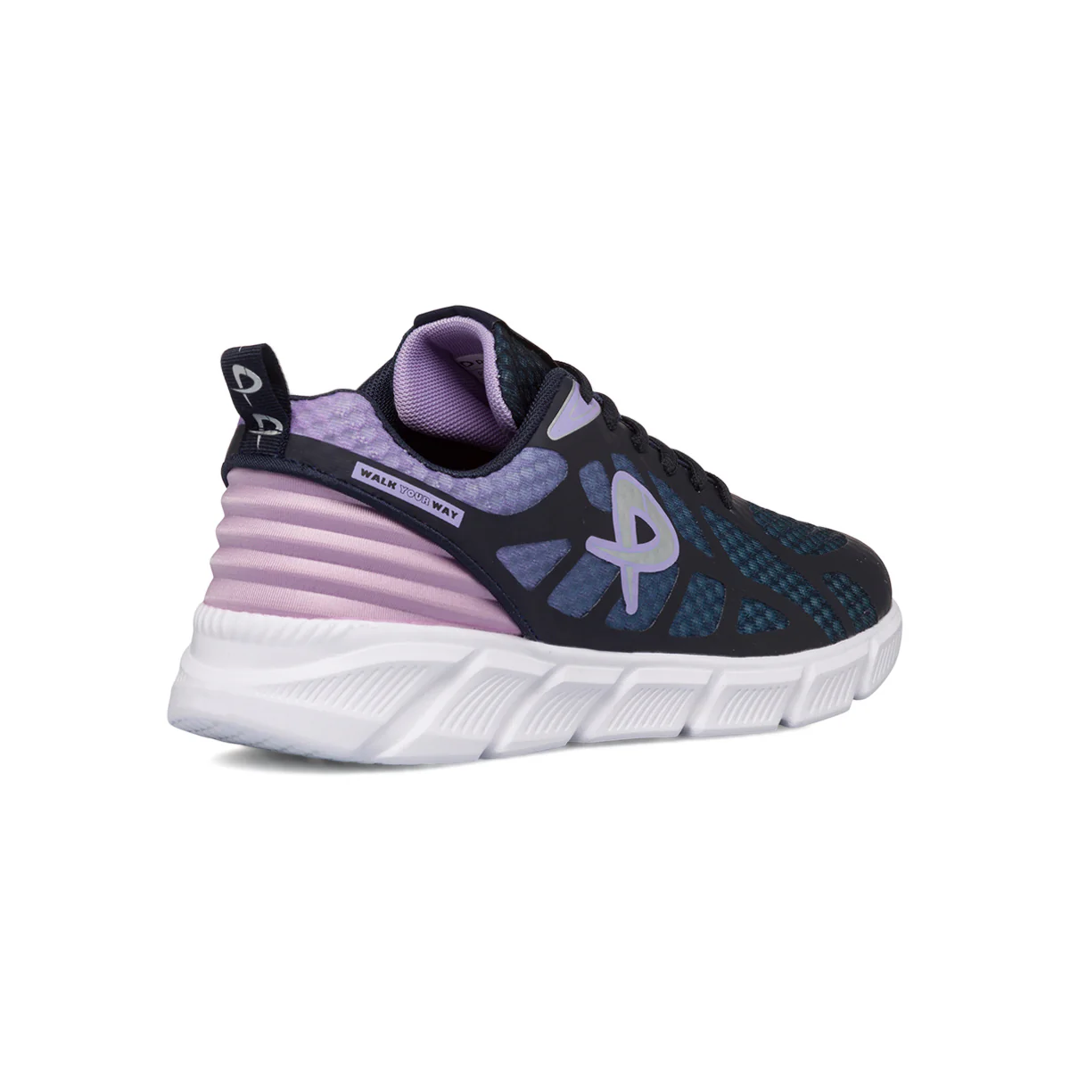Sneakers in tessuto mesh blu e lilla da donna con dettagli in nero P Go - Image 3