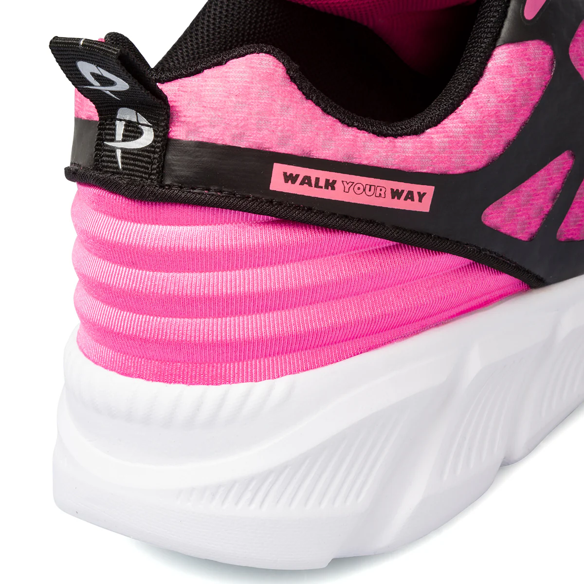 Sneakers in tessuto mesh fucsia da donna con dettagli in nero P Go - Image 6