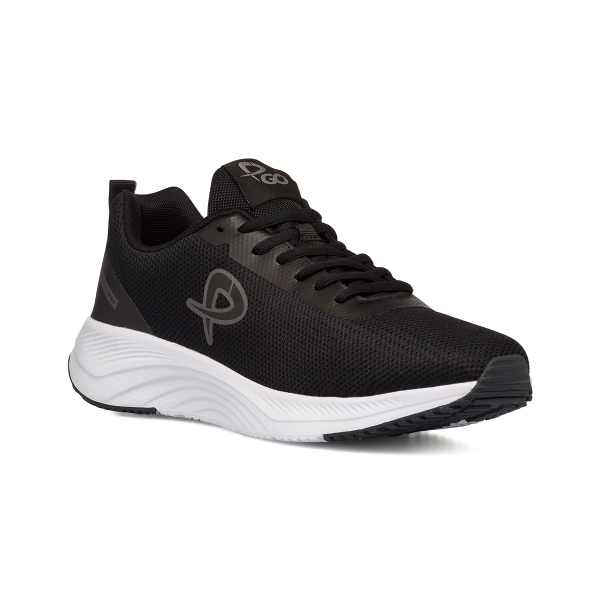 Sneakers in tessuto mesh nere da uomo con suola bianca P Go - Image 2