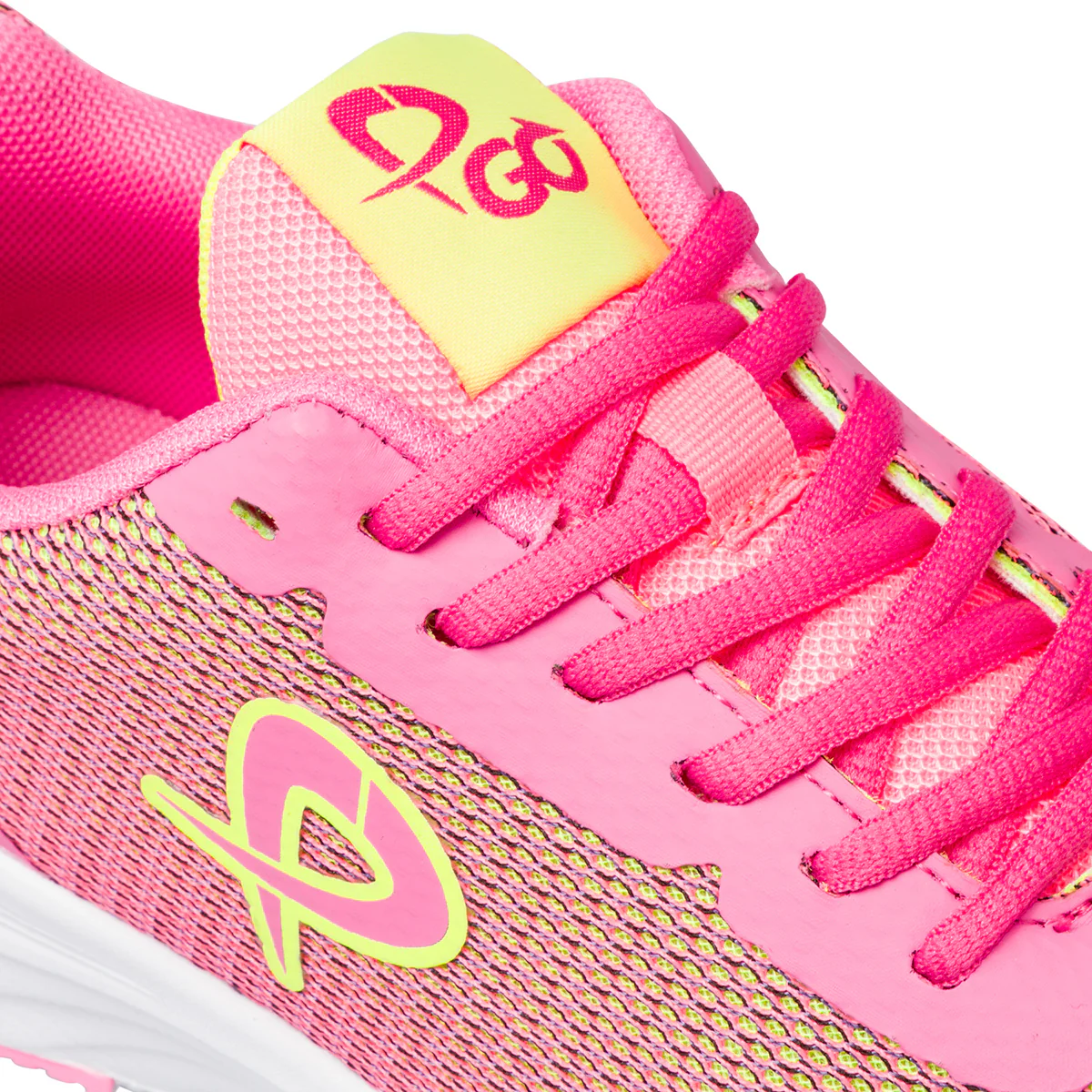Sneakers in tessuto mesh rosa da donna con dettagli in giallo P Go - Image 5