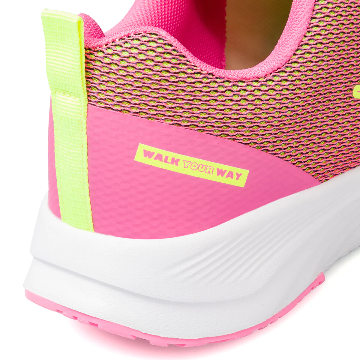 Sneakers in tessuto mesh rosa da donna con dettagli in giallo P Go - Image 6