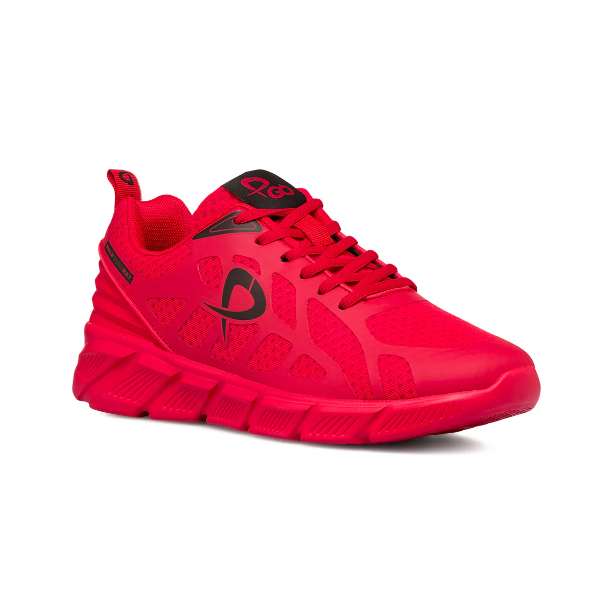 Sneakers in tessuto mesh rosse da uomo con dettagli neri P Go - Image 2