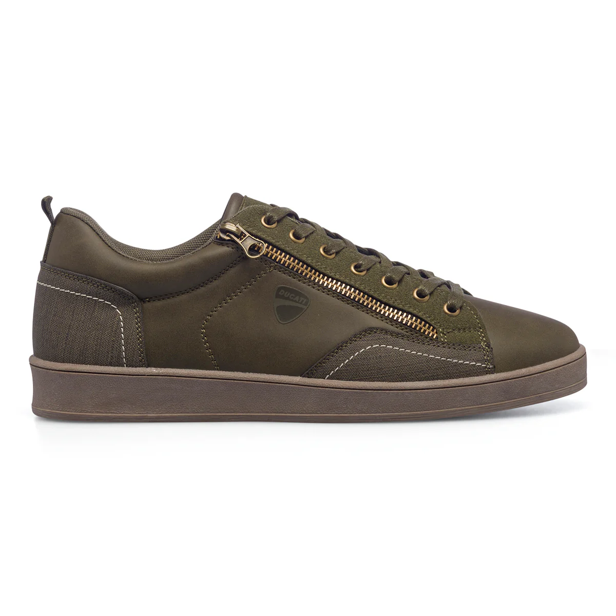 Sneakers khaki da uomo con zip laterale Ducati