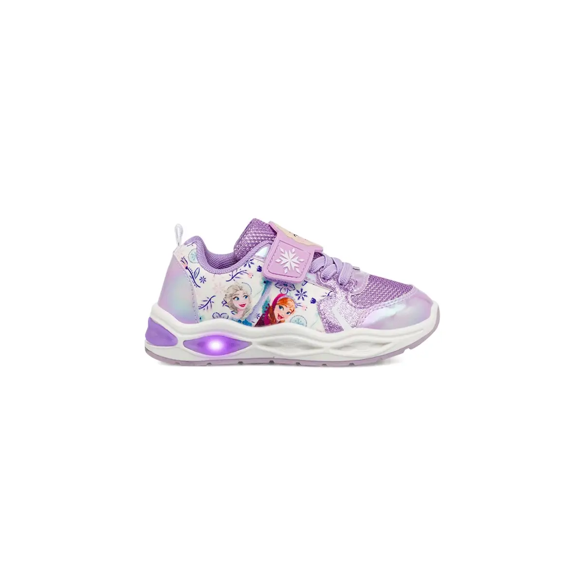 Sneakers lilla da Bambina con luci e inserti effetto glitter Frozen