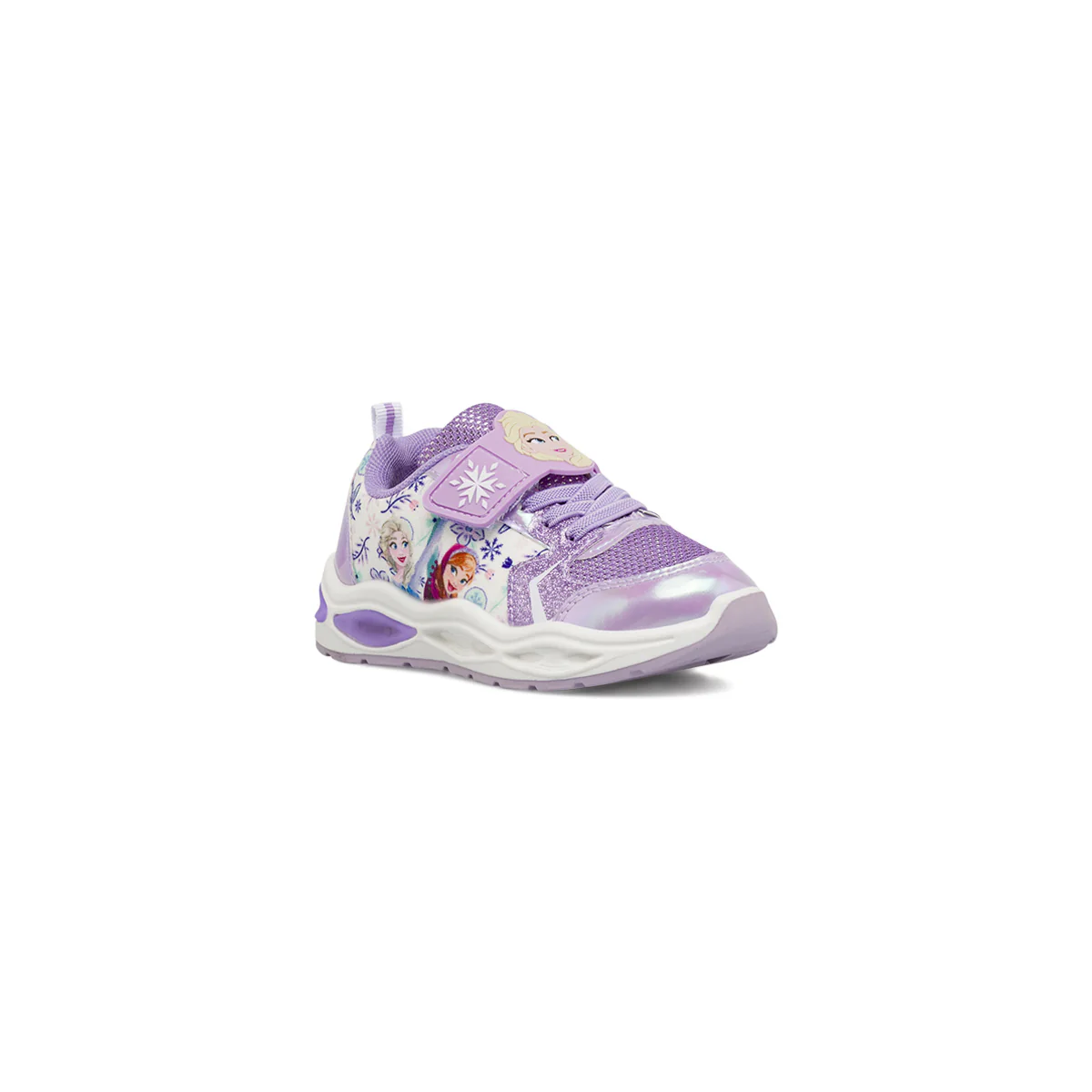 Sneakers lilla da Bambina con luci e inserti effetto glitter Frozen - Image 2