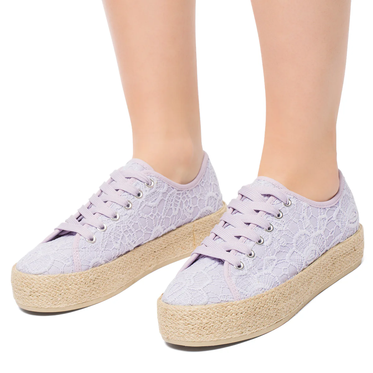 Sneakers lilla da donna con suola in corda Lora Ferres - Image 2