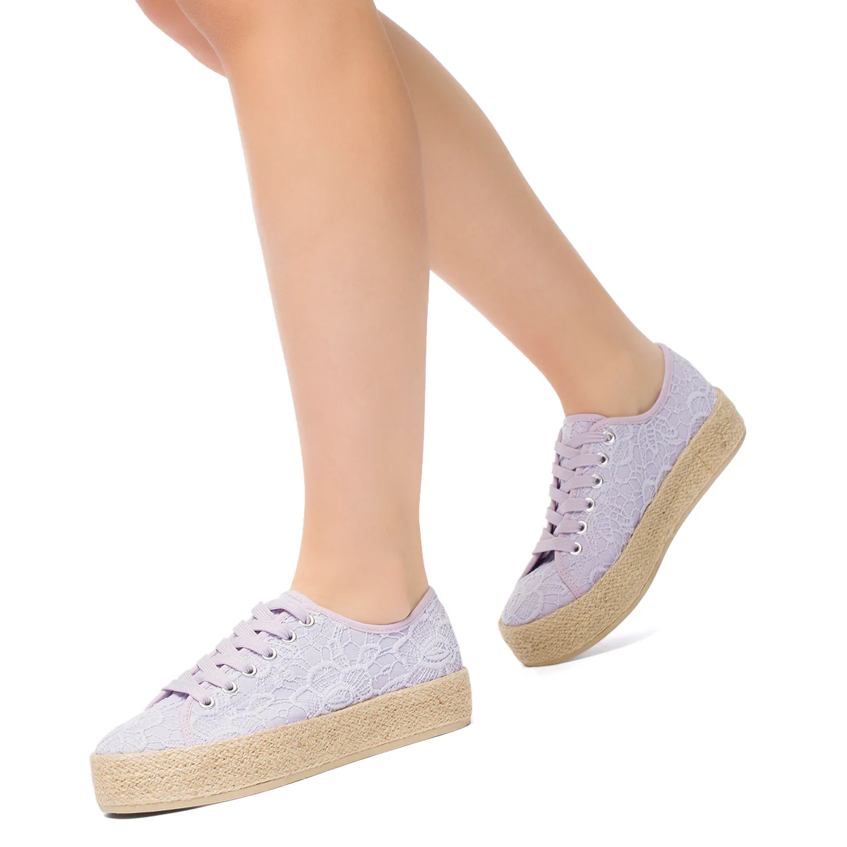 Sneakers lilla da donna con suola in corda Lora Ferres - Image 3