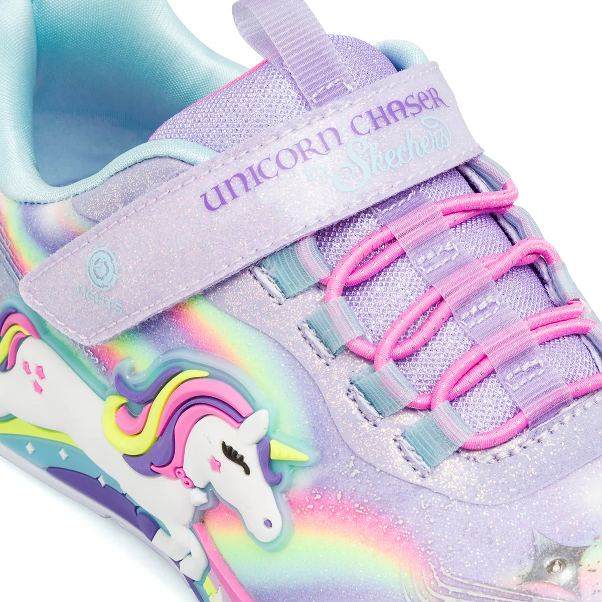 Sneakers lilla da ragazza con glitter e luci Skechers Unicorn - Image 5