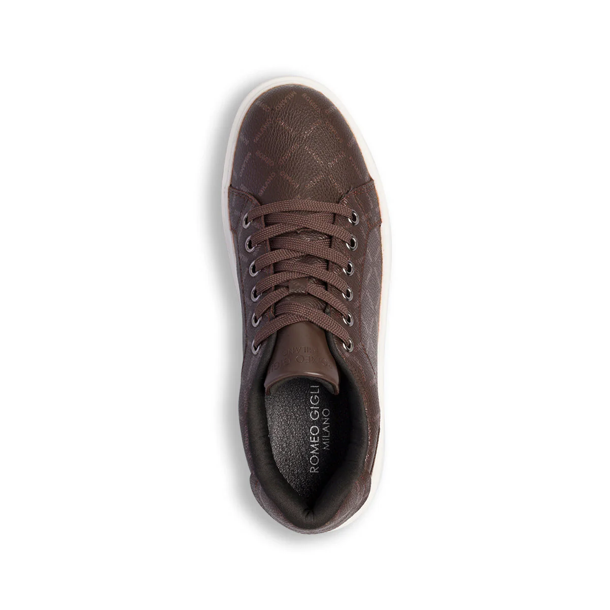 Sneakers marroni da donna con stampa monogramma Romeo Gigli Milano - Image 5