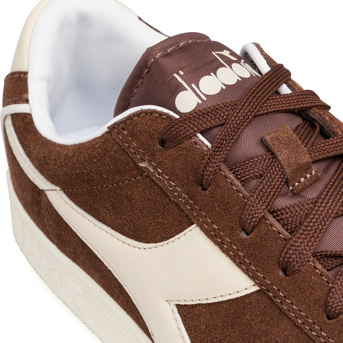 Sneakers marroni da uomo con dettagli beige e maxi logo Diadora Kick - Image 5