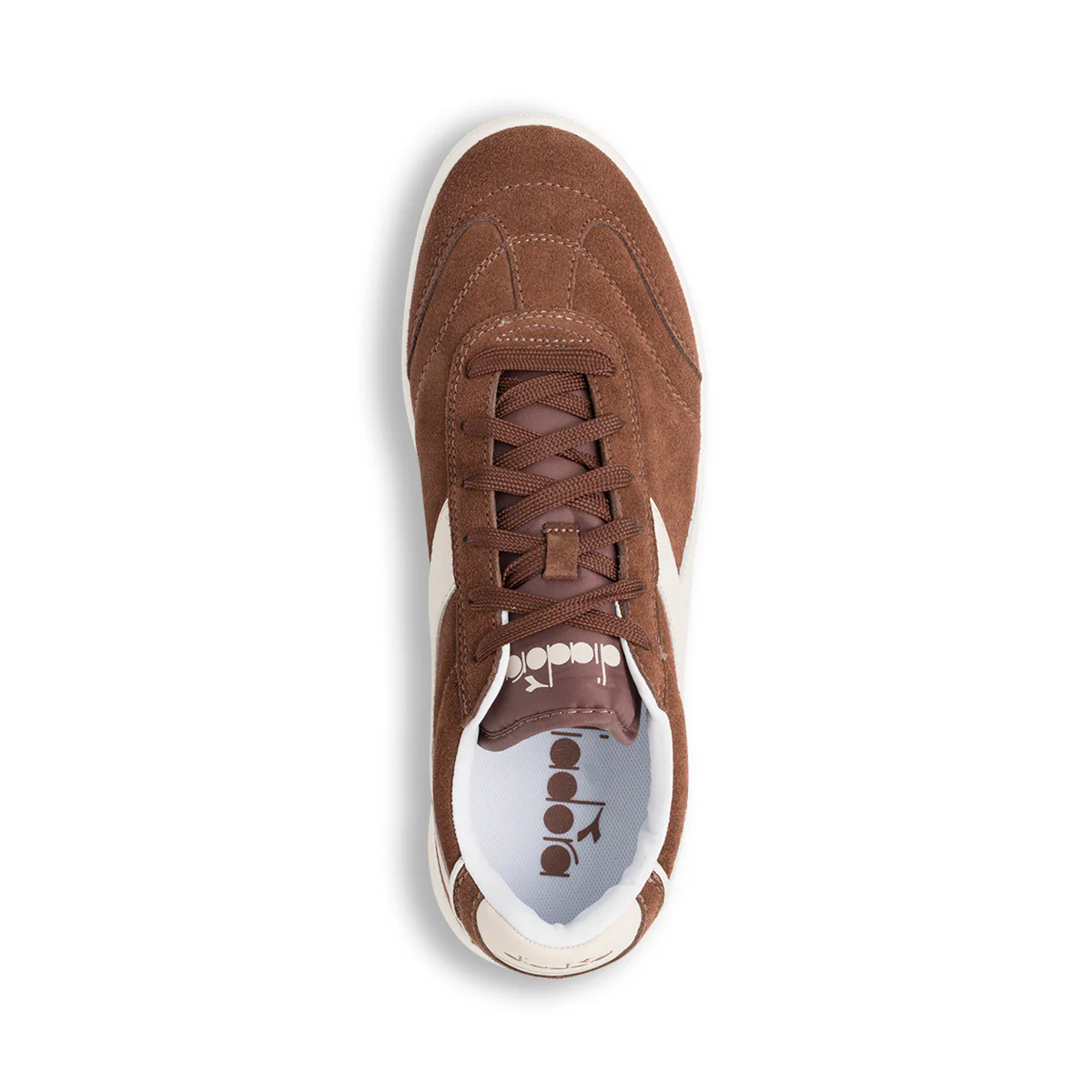 Sneakers marroni da uomo con dettagli beige e maxi logo Diadora Kick - Image 6