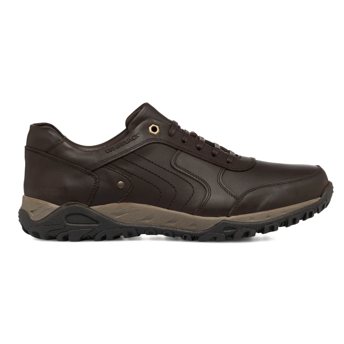Sneakers marroni da uomo in pelle con suola chunky Lumberjack Yegor