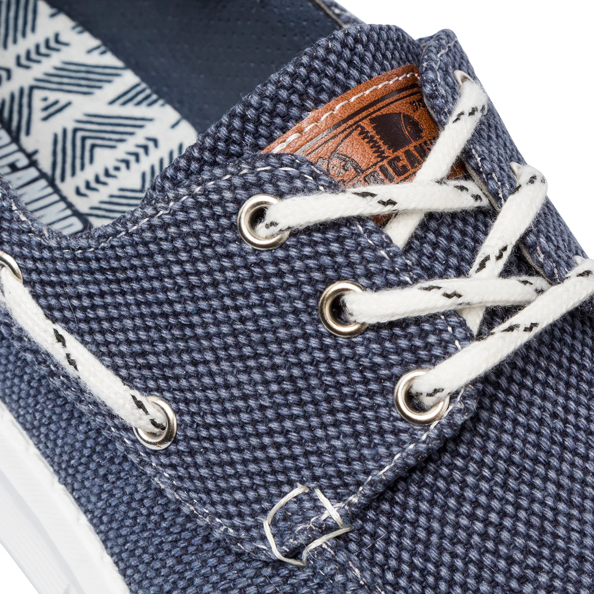 Sneakers mocassini casual da uomo blu effetto jeans con laccetto passante Americanino - Image 6