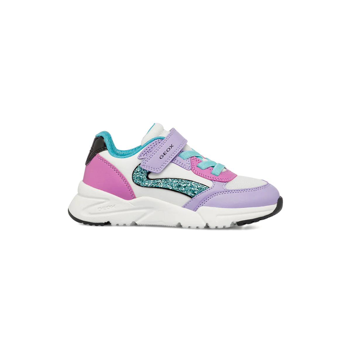 Sneakers multicolore e glitter da Bambina con suola traspirante Geox