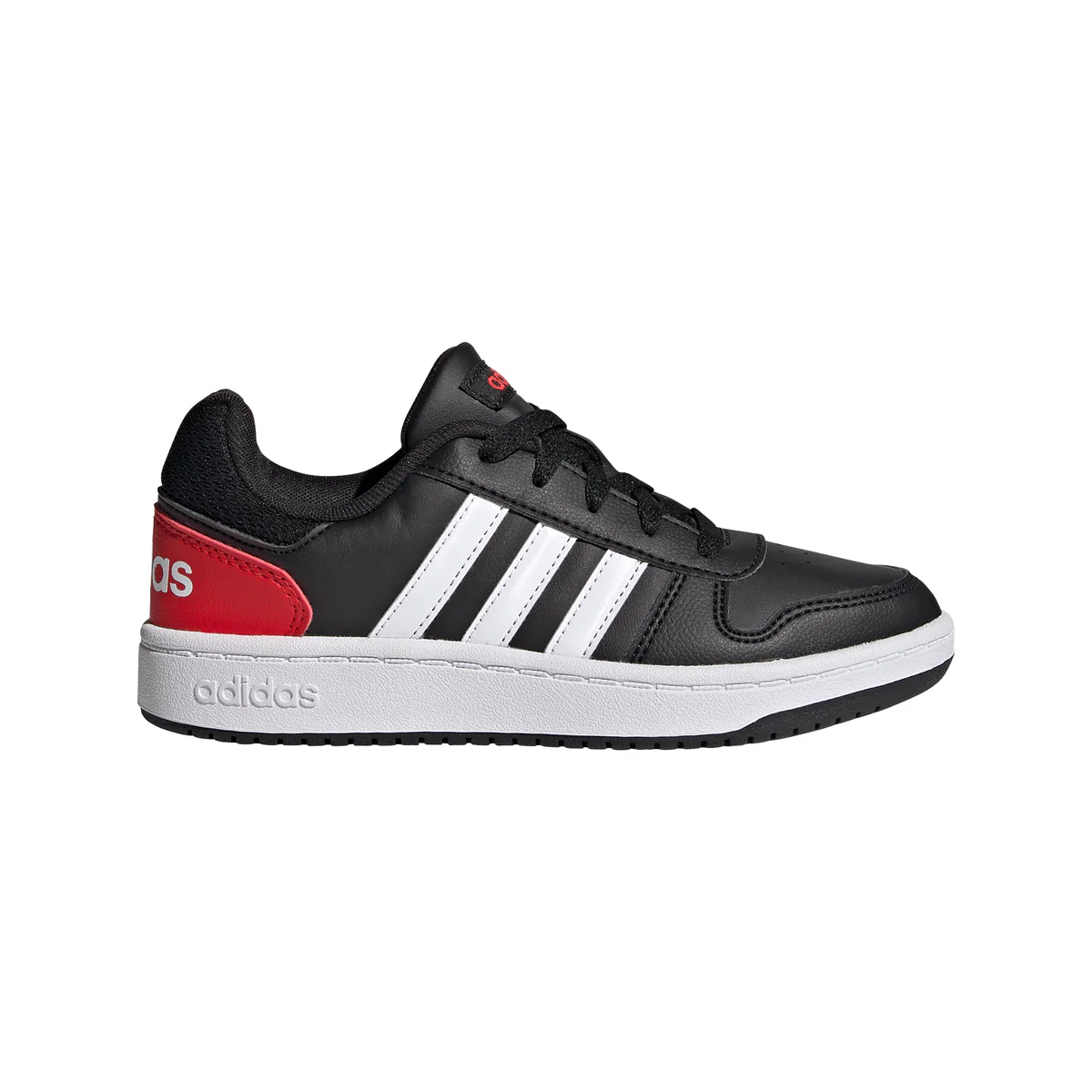 Sneakers nere con 3 strisce lucide adidas Hoops 2.0