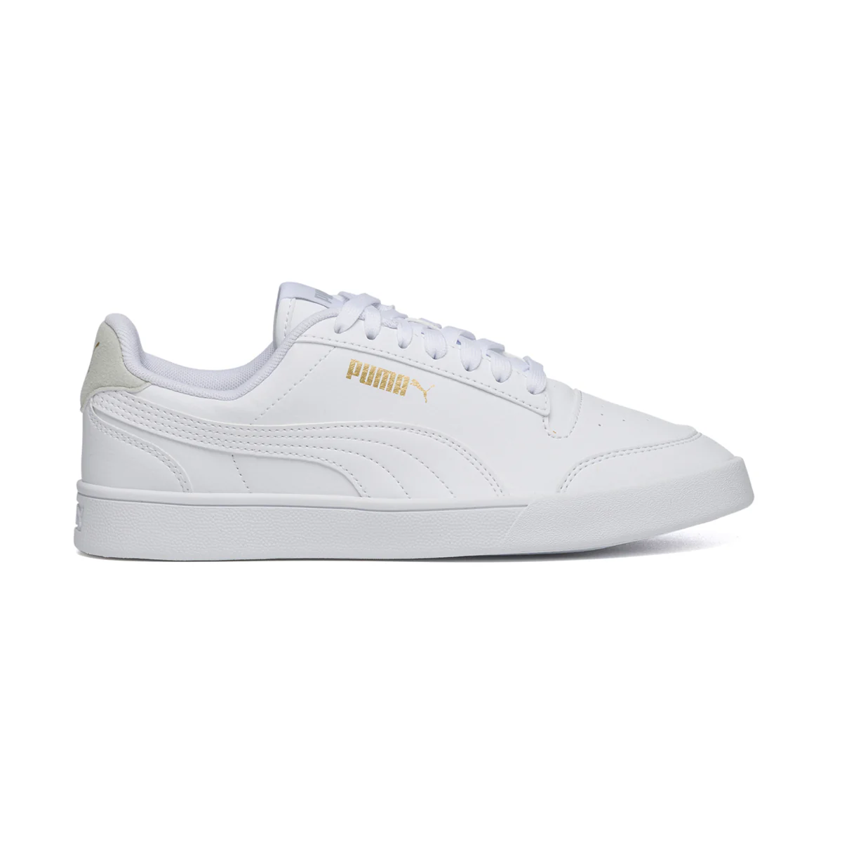 Sneakers bianche con logo oro Puma Shuffle Jr