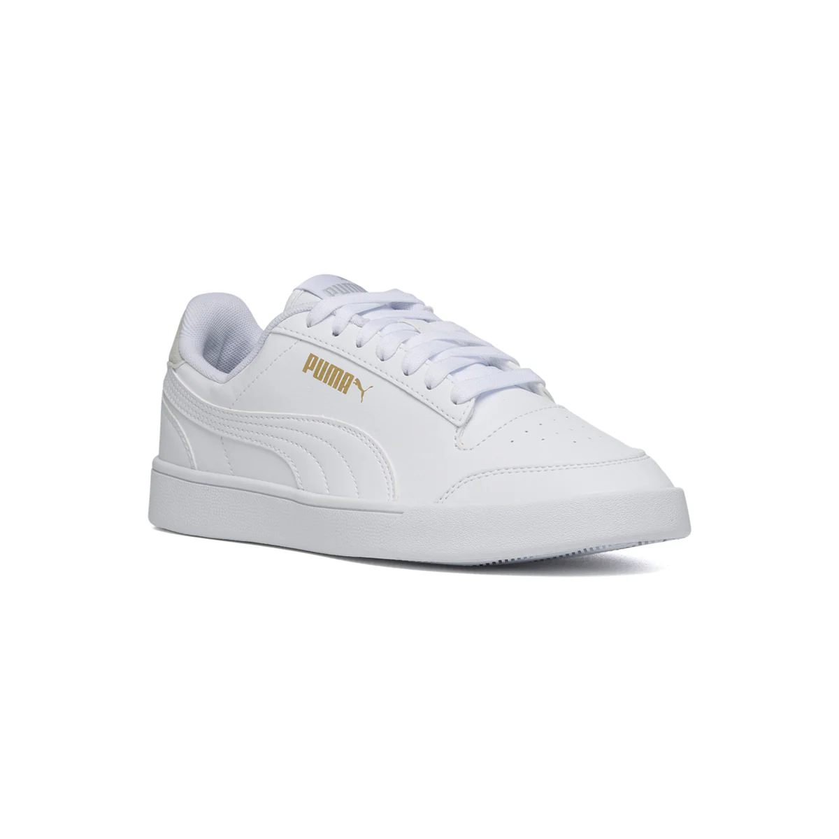 Sneakers bianche con logo oro Puma Shuffle Jr - Image 2