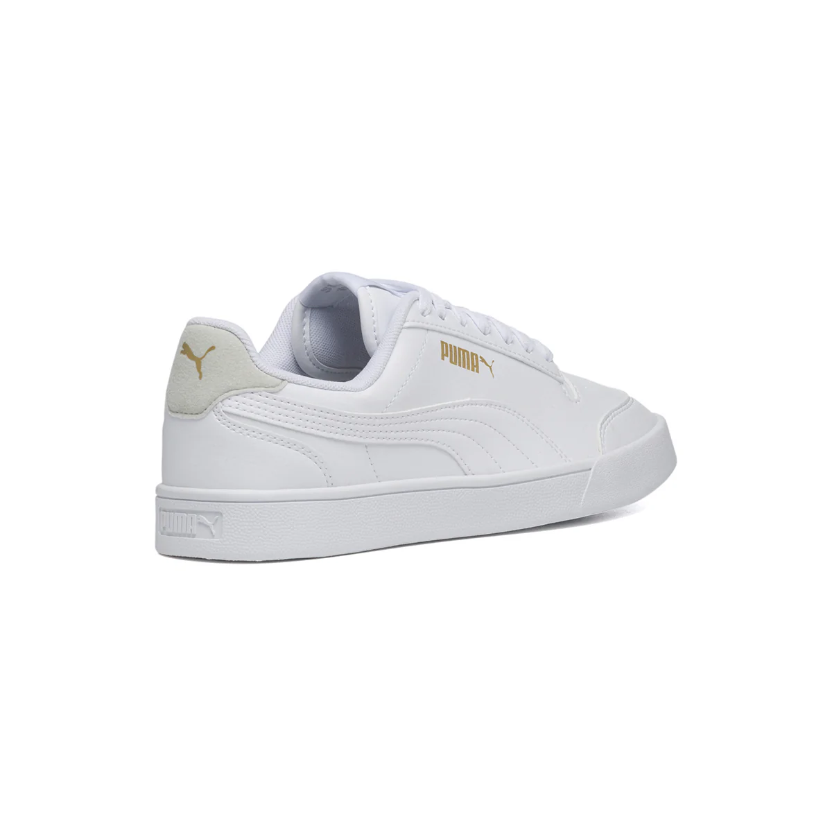 Sneakers bianche con logo oro Puma Shuffle Jr - Image 3