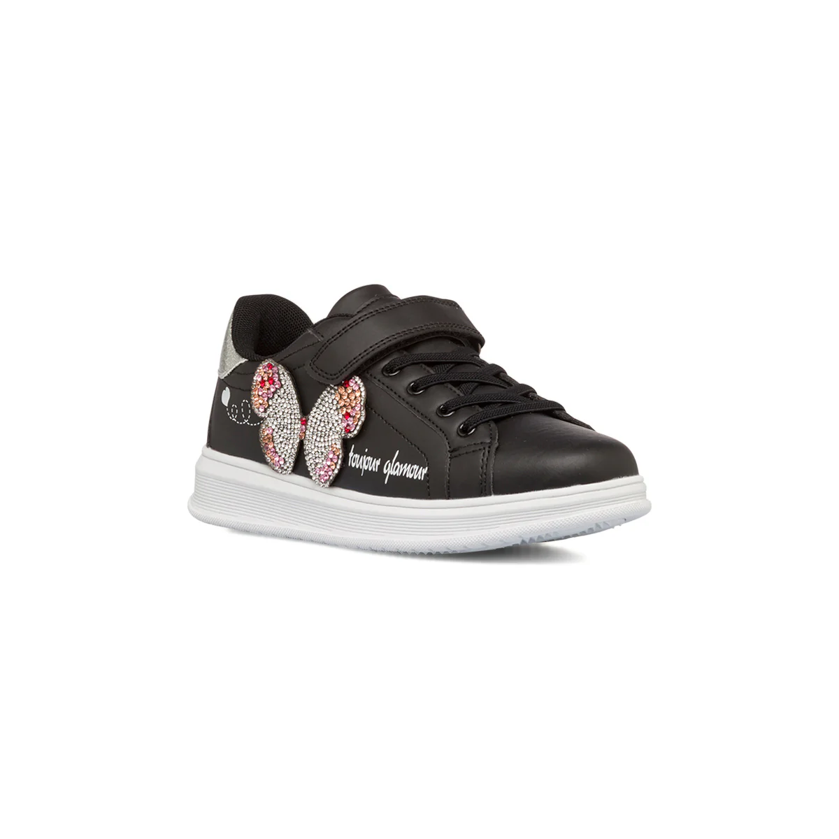 Sneakers nere da bambina con farfalla di strass Le scarpe di Alice - Image 2