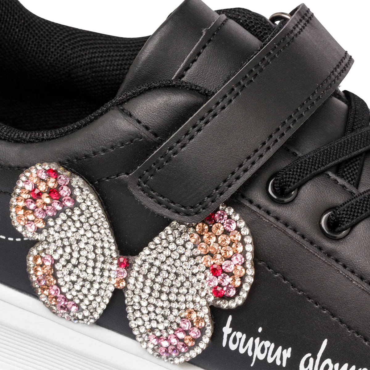 Sneakers nere da bambina con farfalla di strass Le scarpe di Alice - Image 6