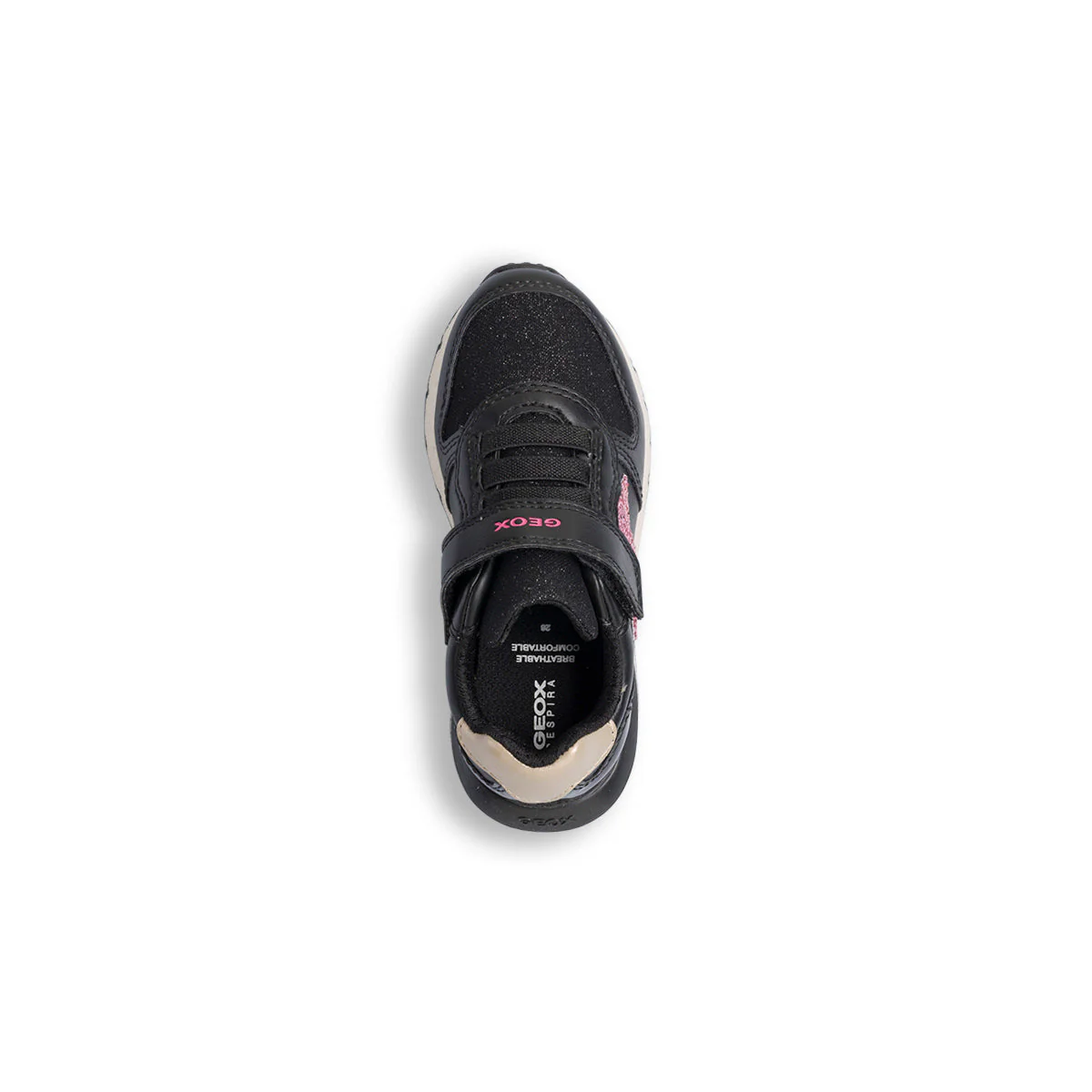 Sneakers nere da bambina con glitter e pailettes nere Geox Fastics - Image 6