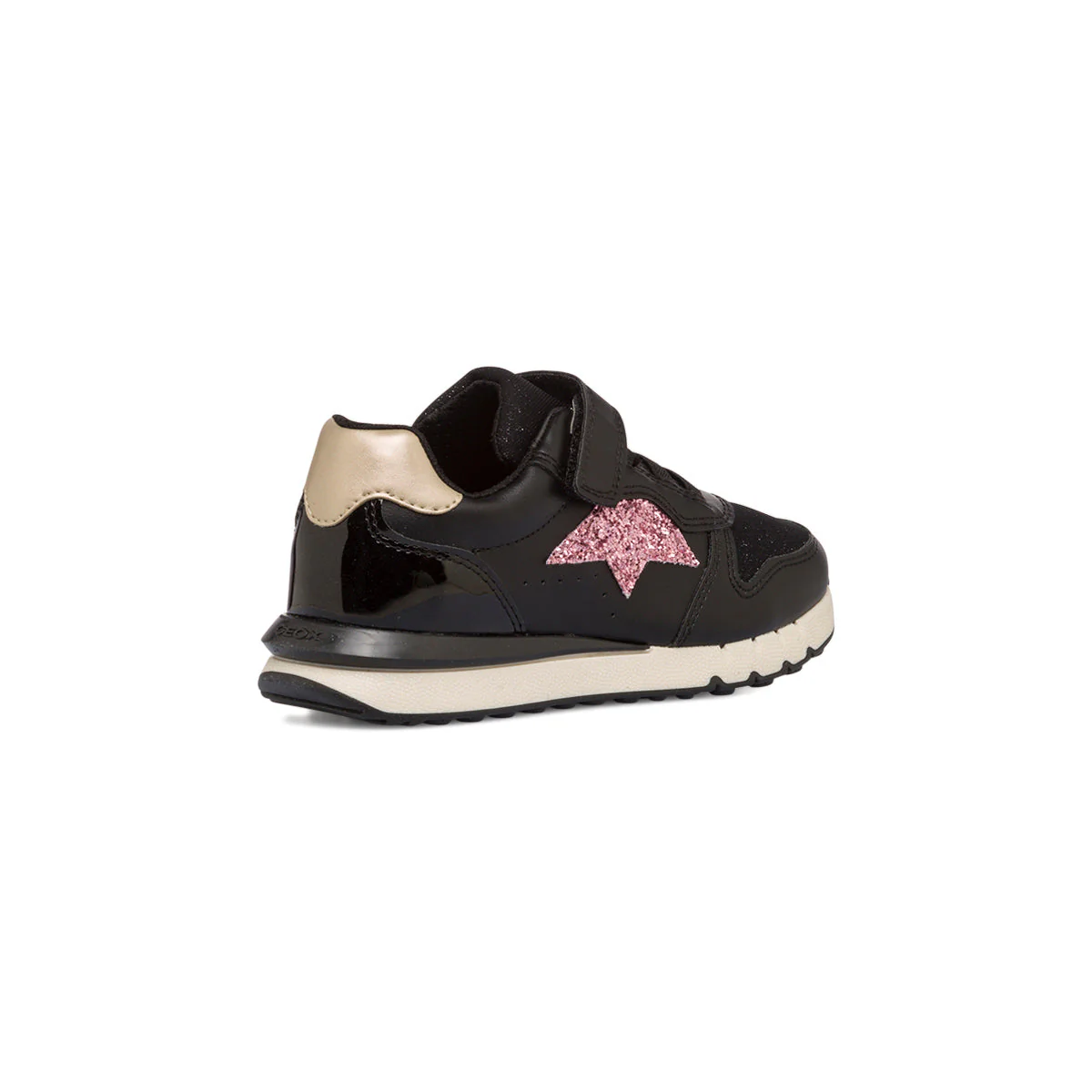 Sneakers nere da bambina con glitter e pailettes nere Geox Fastics - Image 3