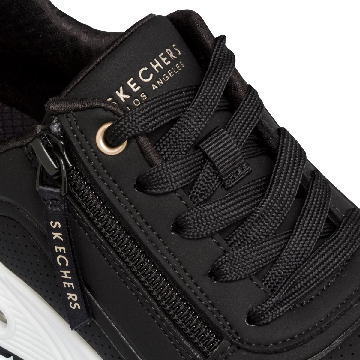 Sneakers nere da Bambina con zip e soletta memory comfort Skechers Uno - Image 4