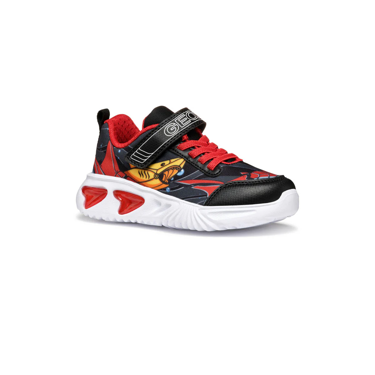 Sneakers nere da Bambino con luci nella suola e strappo Geox - Image 2