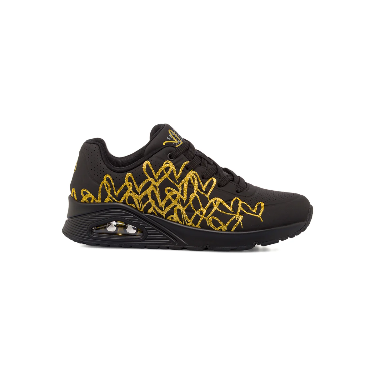 Sneakers nere da Donna con dettagli oro e memory foam Skechers Uno