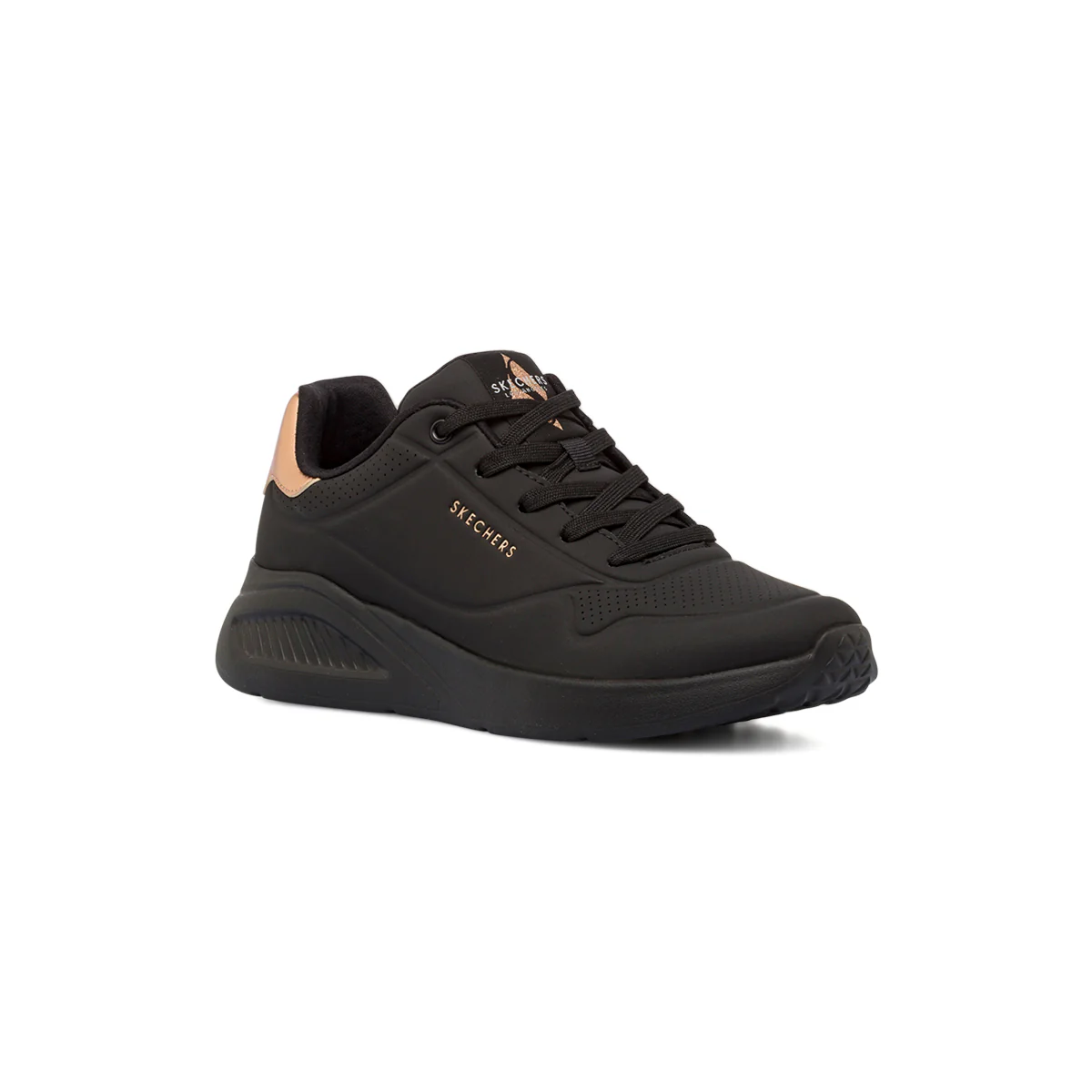 Sneakers nere da Donna con dettagli oro rosa Skechers UNO LITE - Image 2
