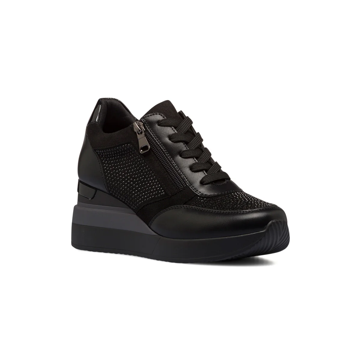 Sneakers nere da donna con suola a zeppa e strass Lora Ferres - Image 2