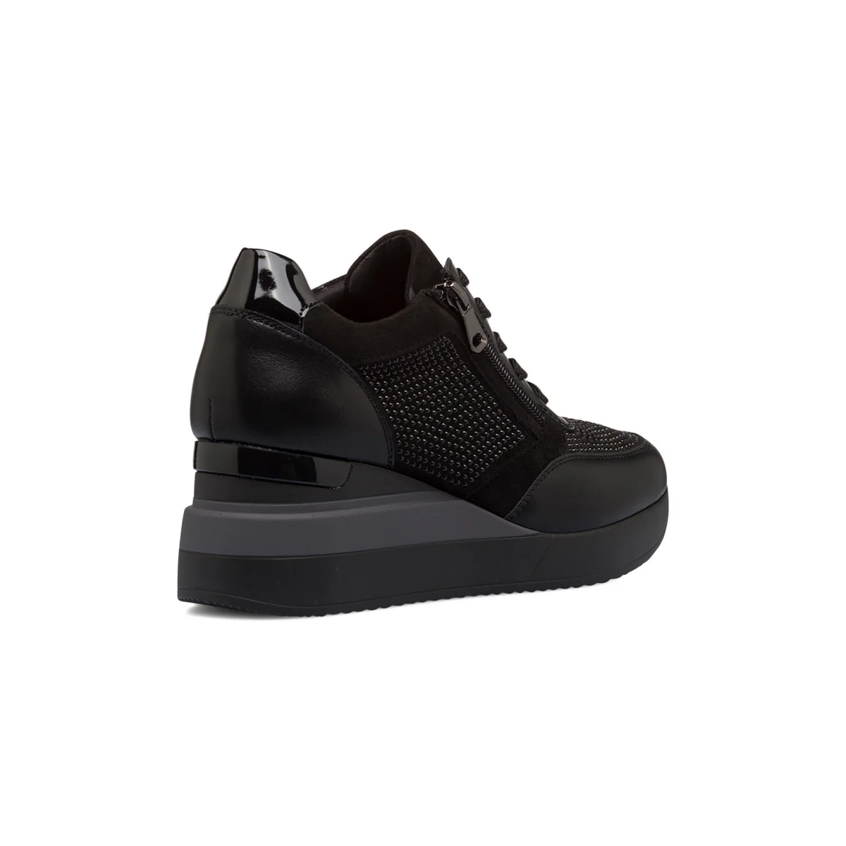 Sneakers nere da donna con suola a zeppa e strass Lora Ferres - Image 3
