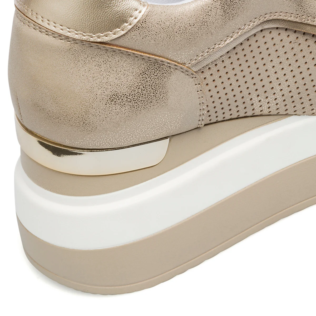 Sneakers oro da donna con zeppa 6 cm Lora Ferres - Image 12