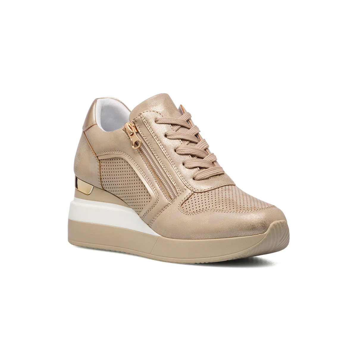 Sneakers oro da donna con zeppa 6 cm Lora Ferres - Image 2