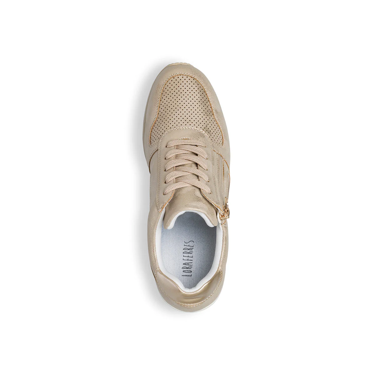 Sneakers oro da donna con zeppa 6 cm Lora Ferres - Image 5