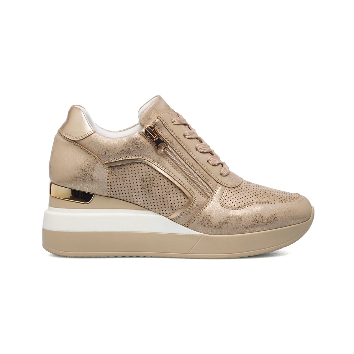 Sneakers oro da donna con zeppa 6 cm Lora Ferres - Image 6
