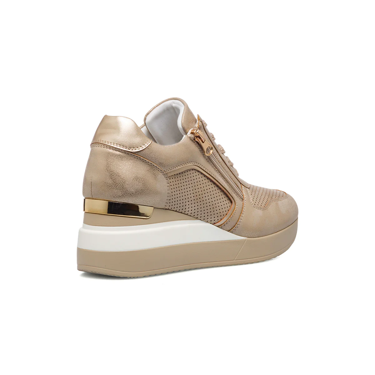 Sneakers oro da donna con zeppa 6 cm Lora Ferres - Image 8