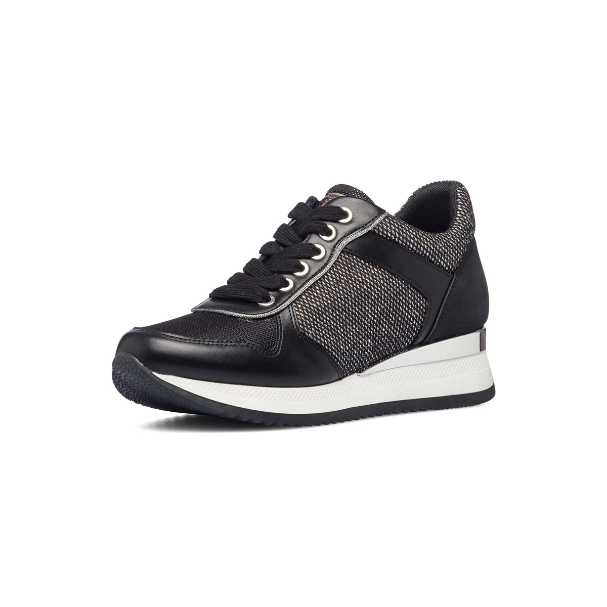 Sneakers nere e argento con dettaglio laminato sulla suola Swish Jeans - Image 2