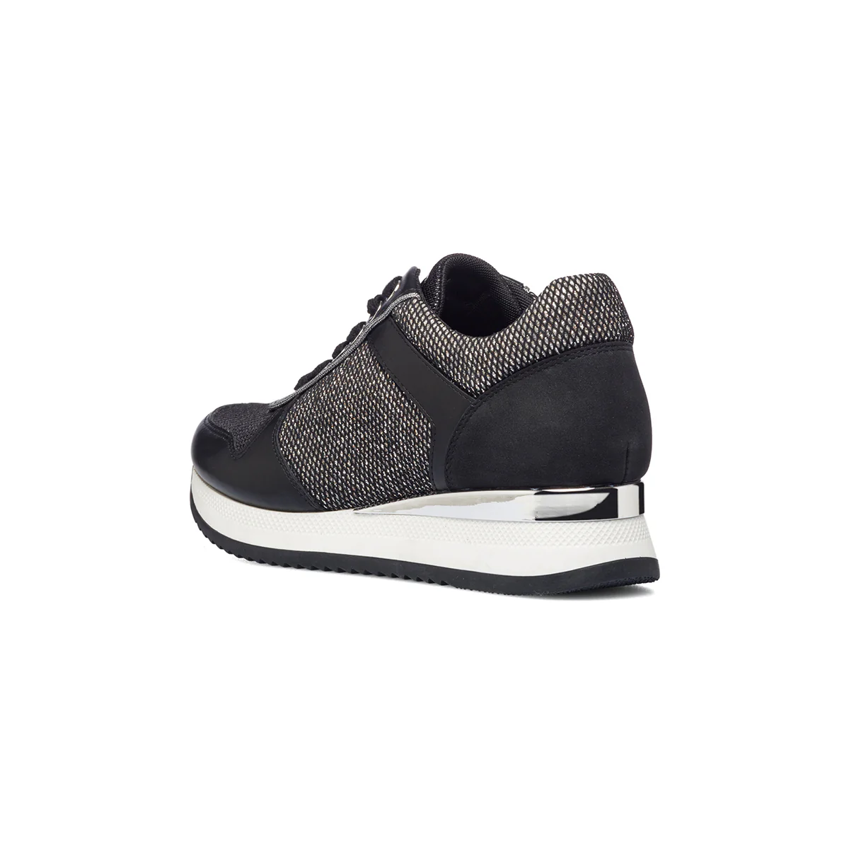 Sneakers nere e argento con dettaglio laminato sulla suola Swish Jeans - Image 3