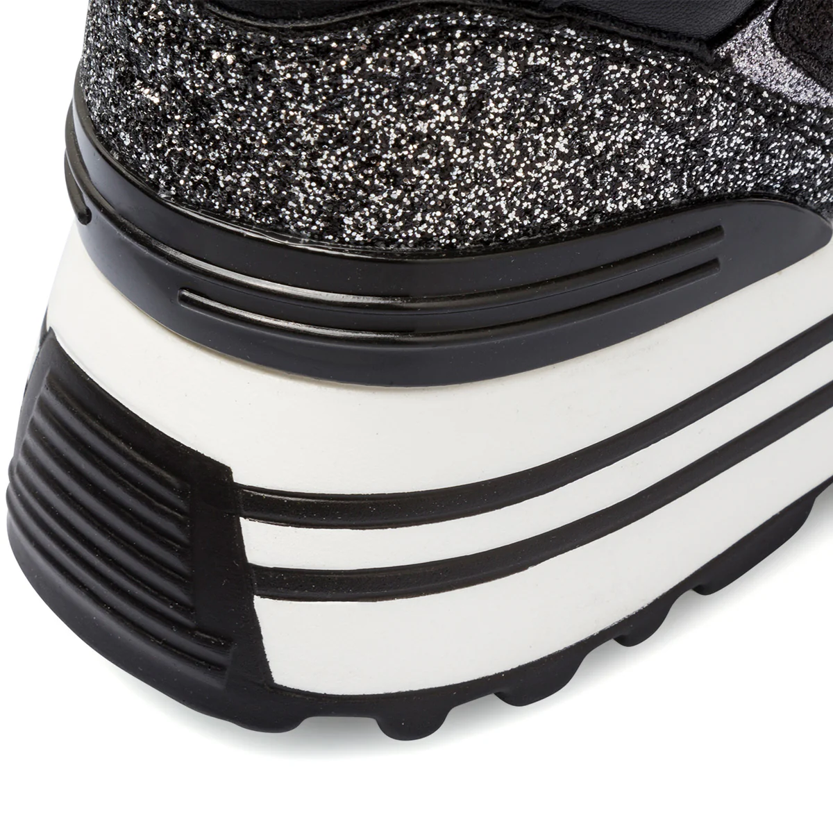 Sneakers nere e argento da donna con glitter e paillettes Lora Ferres - Image 8