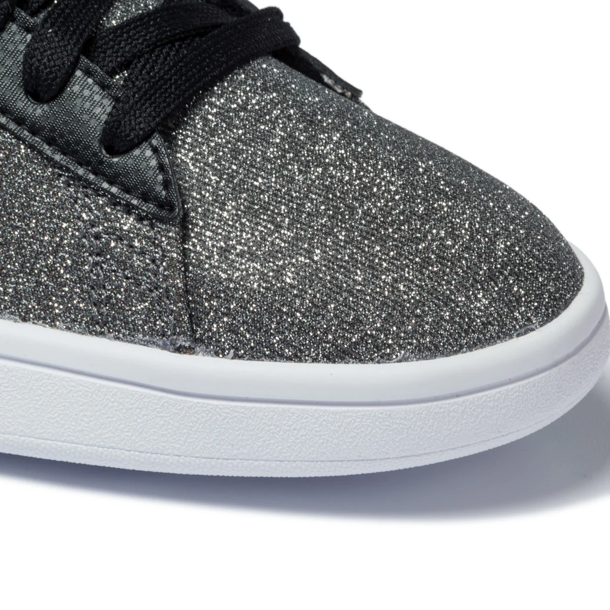Sneakers nere e argento effetto glitterato con striscia laterale Puma Smash V2 Glitz Glam Jr - Image 5