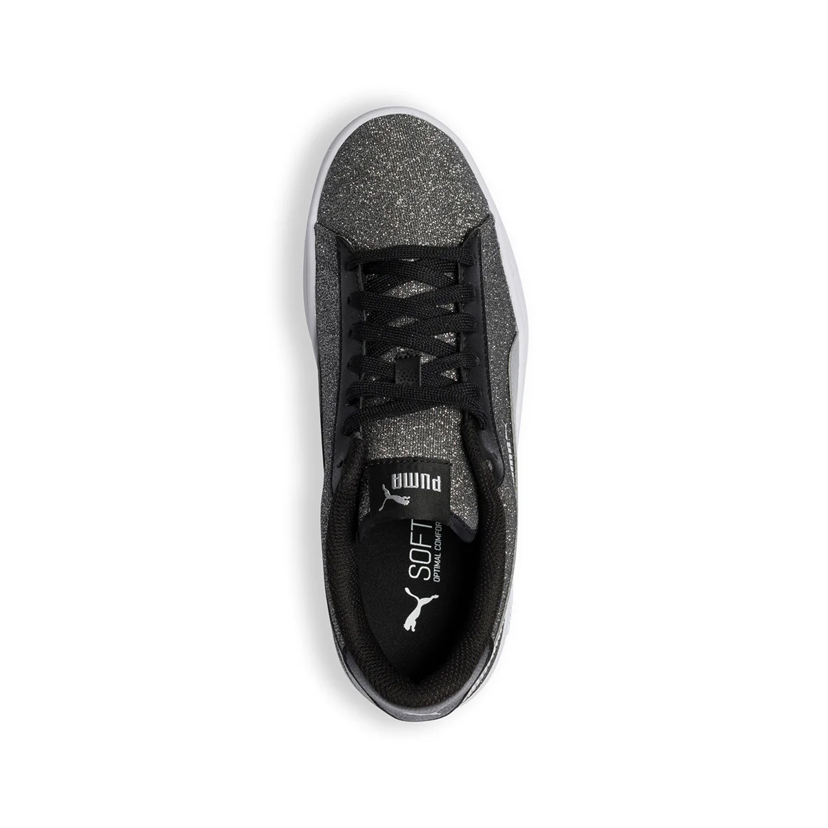 Sneakers nere e argento effetto glitterato con striscia laterale Puma Smash V2 Glitz Glam Jr - Image 8