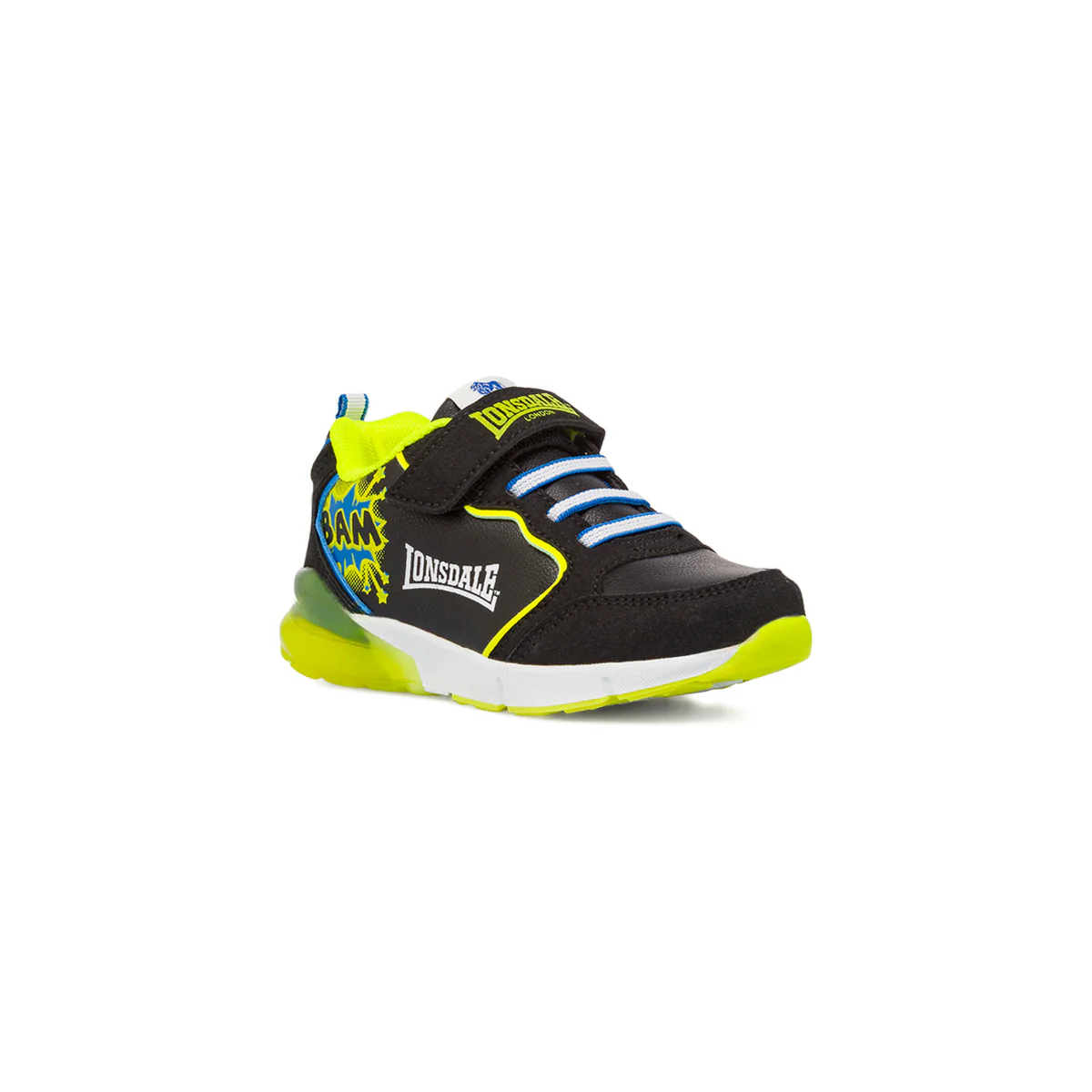 Sneakers nere e gialle da bambino con luci Lonsdale - Image 2