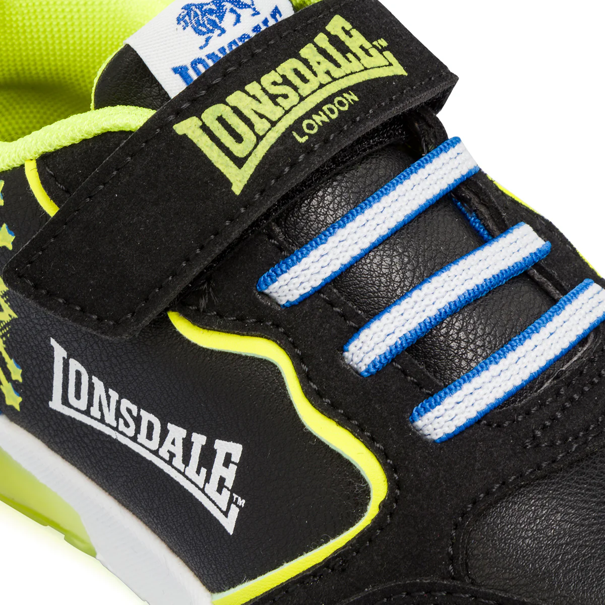 Sneakers nere e gialle da bambino con luci Lonsdale - Image 4
