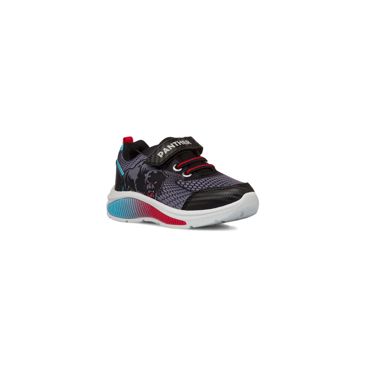 Sneakers nere e grigie da Bambino con stampa e luci Pantera - Image 3