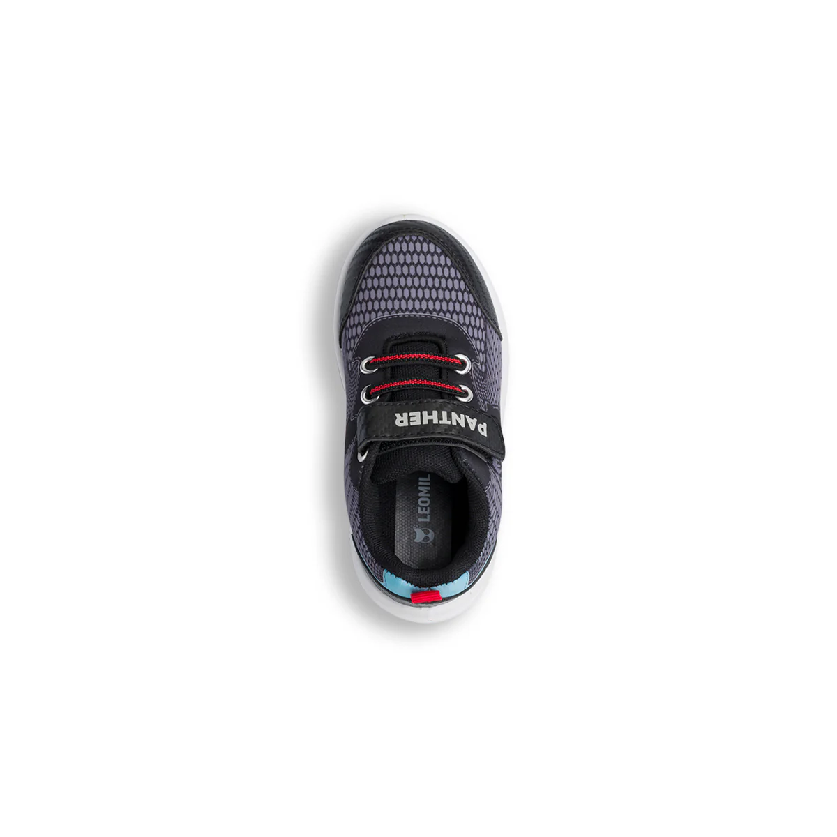 Sneakers nere e grigie da Bambino con stampa e luci Pantera - Image 5