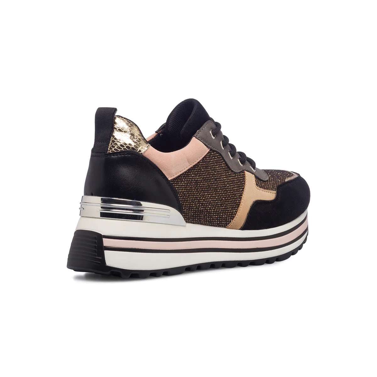 Sneakers nere e oro da donna con maxi-suola e strass Lora Ferres - Image 3
