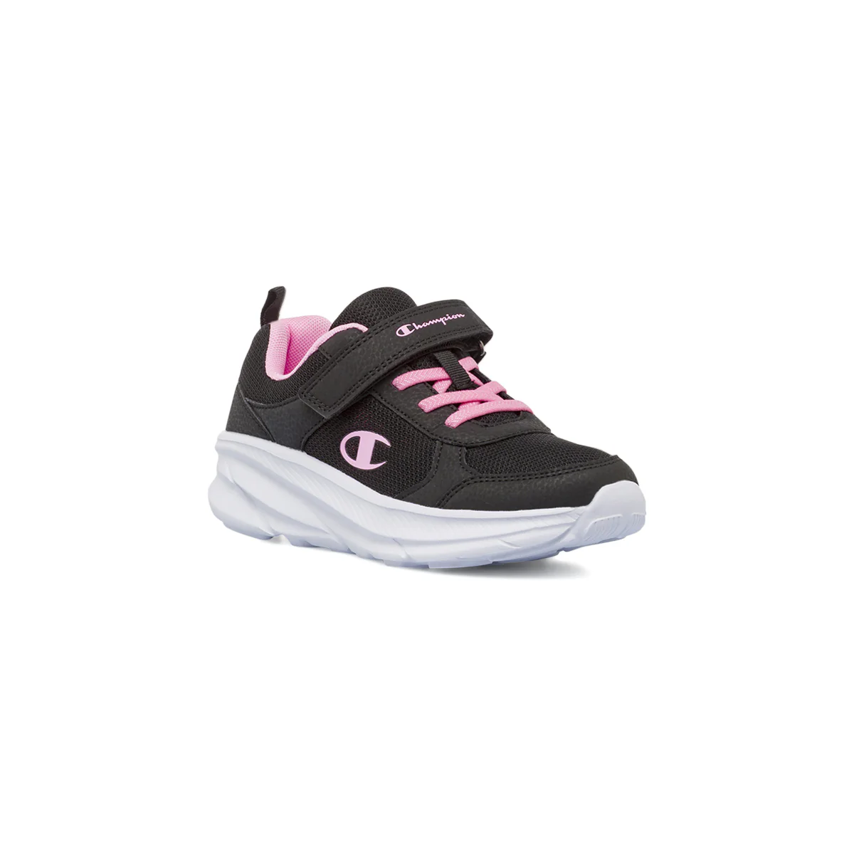 Sneakers nere e rosa da bambina con chisura a strappo Champion - Image 2